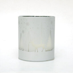 Shatchi 14Cm Christmas Decorated Vase Led Silver Glass Vase / Forest - thumbnail 3