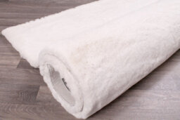 Faux Fur Ivory Plain Shaggy Modern Easy To Clean Polyester Rug For Living Room And Bedroom-80Cm X 150Cm - thumbnail 6