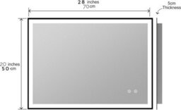 Belofay  Lucian Bathroom Led Mirror, Illuminated Bathroom Toughened Mirror With Led Lights Dimmable Anti-Fog - thumbnail 2