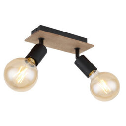 Luminosa Lighting Luminosa Martha Twin Ceiling Spotlight Black 2X E27