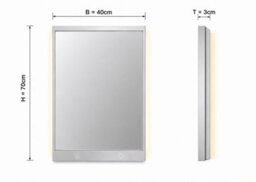 Geberit Bathroom Mirror, Option Plus 400 X 700mm Silver Led Illuminated, Featuring Demister, 501.070.00.1 - thumbnail 4
