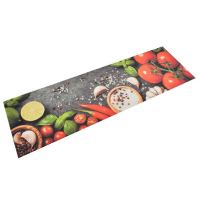 Vidaxl Kitchen Rug Washable Vegetables 45X150 Cm Velvet - image 1