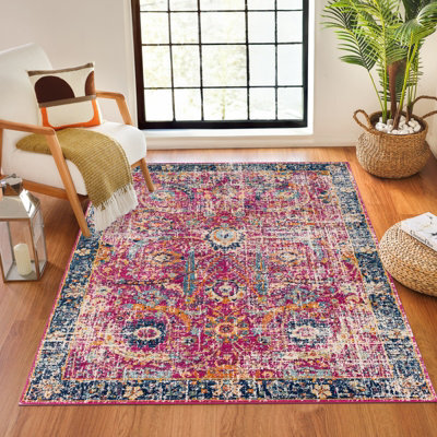 Kush Vintage Oriental Boho Burgundy Area Rug-160Cm X 220Cm - image 1