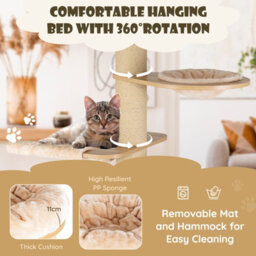 Costway 1.9M Cat Tree Multi-Level Wooden Cat Tower Activity Center W/ Scratch Posts - thumbnail 5