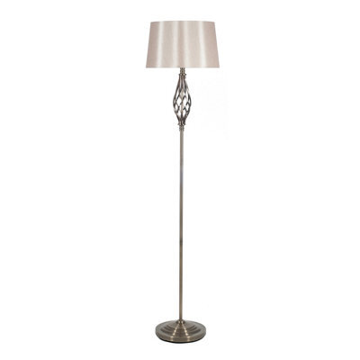 Pacific Lifestyle Antique Brass Metal Twist Design Floor Lamp - image 1