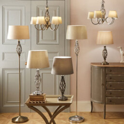 Pacific Lifestyle Antique Brass Metal Twist Design Floor Lamp - thumbnail 4