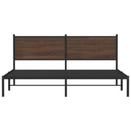 Berkfield Metal Bed Frame Without Mattress Brown Oak 160X200 Cm - thumbnail 5