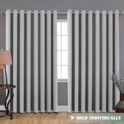 Ameha Light Grey Blackout Eyelet Curtains Ready Made Ring Top Thermal Insulated Heavy Thick Curtain 66''x90'' Bedroom Living Room - thumbnail 7