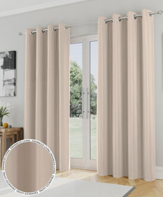 Enhanced Living Nightfall Plain Supersoft Natural Thermal Blockout Eyelet Curtains (Pair) - 66 X 72 Inch (168 X 183Cm) - image 1