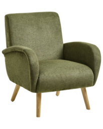 Wyld And Coco Novalux Armchair Green Water-Repellent Fabric With Armrests And Rubberwood Legs - thumbnail 3