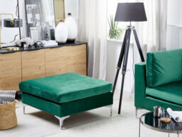 Beliani Modern Ottoman Evja Velvet Green - thumbnail 2