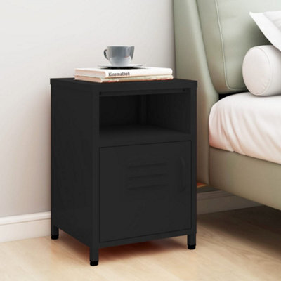 Berkfield Nightstand Black 35X35X51 Cm Steel - image 1