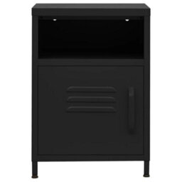 Berkfield Nightstand Black 35X35X51 Cm Steel - thumbnail 3