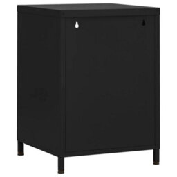 Berkfield Nightstand Black 35X35X51 Cm Steel - thumbnail 5