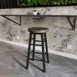 Lassic Chef Vida Wooden Revolving Black Bar Stool - Set Of 2 - thumbnail 7