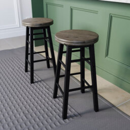 Lassic Chef Vida Wooden Revolving Black Bar Stool - Set Of 2 - thumbnail 5