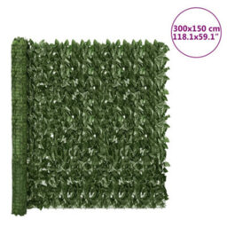 Berkfield Balcony Privacy Screen With Dark Green Leaves 300X150 Cm - thumbnail 6
