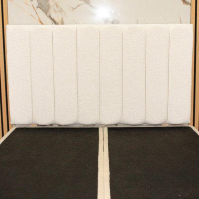 "Urban Textures Luxury 20"" High Boucle Fabric Upholstered Apollo Line Headboard - White" - image 1