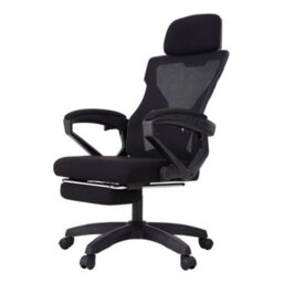 Living And Home High Back Black Gaming Chair With Footrest