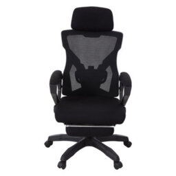 Living And Home High Back Black Gaming Chair With Footrest - thumbnail 2