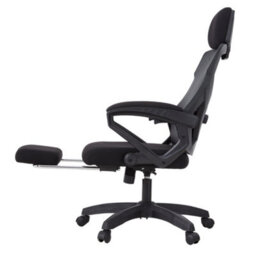 Living And Home High Back Black Gaming Chair With Footrest - thumbnail 3