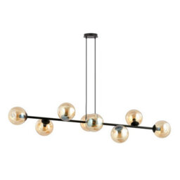 Emibig Lighting Emibig Rossi Pendant Lamp  8 X E14 Black With Amber Shade - thumbnail 2