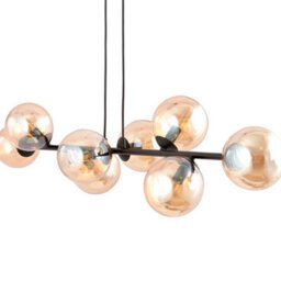 Emibig Lighting Emibig Rossi Pendant Lamp  8 X E14 Black With Amber Shade - thumbnail 7