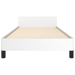 Berkfield Bed Frame With Headboard White 90X190Cm 3Ft Single Faux Leather - thumbnail 5