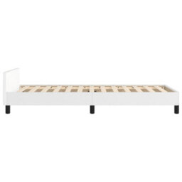 Berkfield Bed Frame With Headboard White 90X190Cm 3Ft Single Faux Leather - thumbnail 6