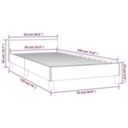 Berkfield Bed Frame With Headboard White 90X190Cm 3Ft Single Faux Leather - thumbnail 9