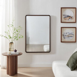 Furniturebox Uk Rowena Walnut Wood Large 120X80Cm Rectangle Wall Mirror - thumbnail 2