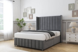 "Sloomy Melbourne Armour Coniston Divan Bed Base No Drawers - 54"" Wingback Headboard & 12"" Footboard 4'6 Double" - thumbnail 3