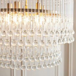 Luminosa Lighting Luminosa Genevieve Pendant Ceiling Light Antique Brass Plate & Clear Crystal Glass 5X E14 - thumbnail 5