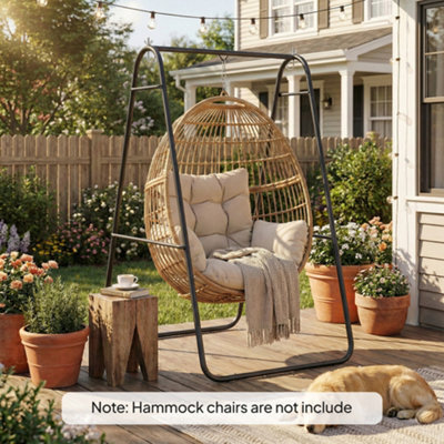 Outsunny Hammock Chair Stand Only, Hanging Chair Stand, 150 Kg Load, Black - image 1