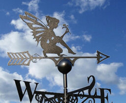 Poppy Forge Fairy Weathervane - Solid Steel - W61 X H88 Cm - Powder Coated Black