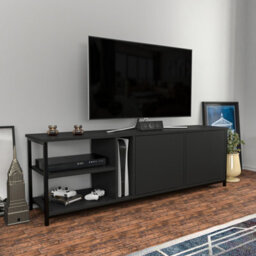 Decorotika Primrose Tv Stand Tv Unit For Tv's Up To 72 Inch Black And Anthracite - thumbnail 3
