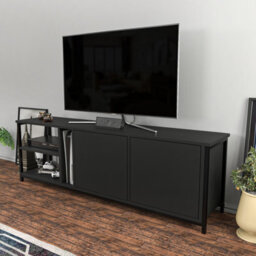 Decorotika Primrose Tv Stand Tv Unit For Tv's Up To 72 Inch Black And Anthracite - thumbnail 2