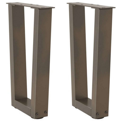 Berkfield Coffee Table Legs V-Shape 2 Pcs Natural Steel 28X(42-43.3) Cm Steel - image 1