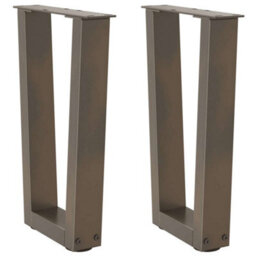 Berkfield Coffee Table Legs V-Shape 2 Pcs Natural Steel 28X(42-43.3) Cm Steel