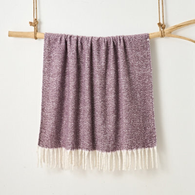 Allure Bath Fashions Aisling Faux Mohair Throw Blanket 127 X 170Cm - Thistle - image 1