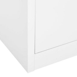 Berkfield Office Cabinet White 90X40X180 Cm Steel And Tempered Glass - thumbnail 7