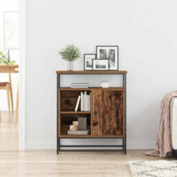 Berkfield Sideboard Old Wood 69X35X80 Cm Engineered Wood And Steel - thumbnail 4