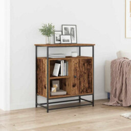 Berkfield Sideboard Old Wood 69X35X80 Cm Engineered Wood And Steel - thumbnail 1