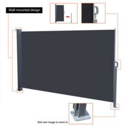 Living And Home Grey Outdoor Garden Retractable Sun Protection Sunshade Privacy Screen Side Awning 300 X 180 Cm - thumbnail 5
