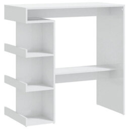Berkfield Bar Table With Storage Rack High Gloss White 100X50X101.5 Cm - thumbnail 2