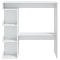 Berkfield Bar Table With Storage Rack High Gloss White 100X50X101.5 Cm - thumbnail 5