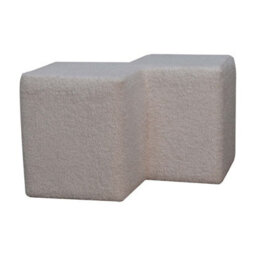 Artisan Furniture Solid Wood White Boucle Twin Footstool - thumbnail 3