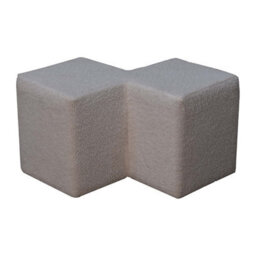 Artisan Furniture Solid Wood White Boucle Twin Footstool - thumbnail 7
