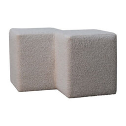 Artisan Furniture Solid Wood White Boucle Twin Footstool - thumbnail 4