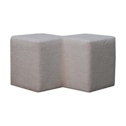 Artisan Furniture Solid Wood White Boucle Twin Footstool - thumbnail 5